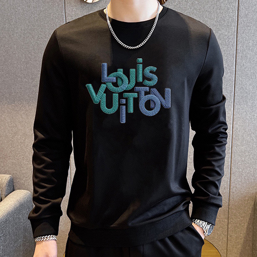 ルイヴィトンブランドコピー 最新のトレンドクルーネックのスウェットシャツとパンツのセット