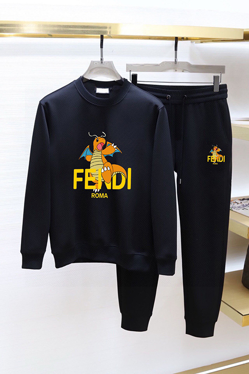 フェンディ FENDI 新モデル人気のクルーネックのスウェットシャツとパンツのセット