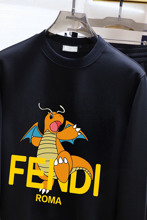 フェンディ FENDI 新モデル人気のクルーネックのスウェットシャツとパンツのセット