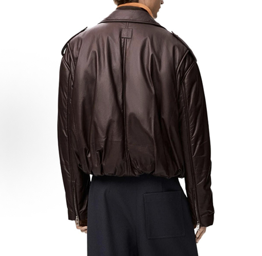 ロエベコピー 斜めジッパーのモーターサイクルスタイルのレザージャケット