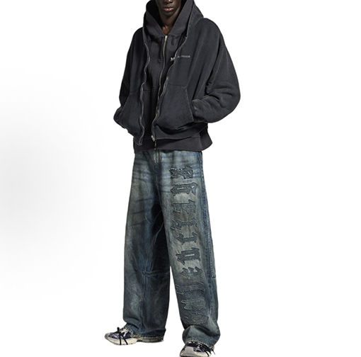 バレンシアガスーパーコピー BALENCIAGA ツーピース風のフード付きジップアップジャケット