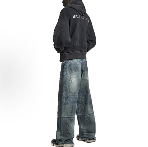 バレンシアガスーパーコピー BALENCIAGA ツーピース風のフード付きジップアップジャケット