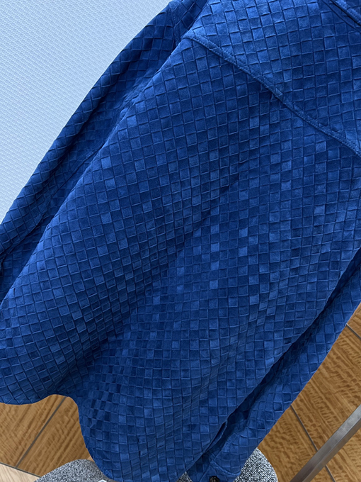 ボッテガヴェネタ スエード織り襟のレザージャケット