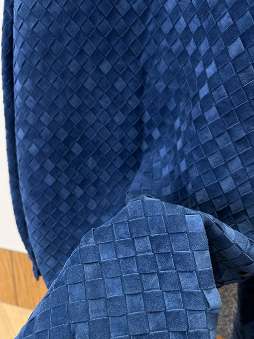 ボッテガヴェネタ スエード織り襟のレザージャケット