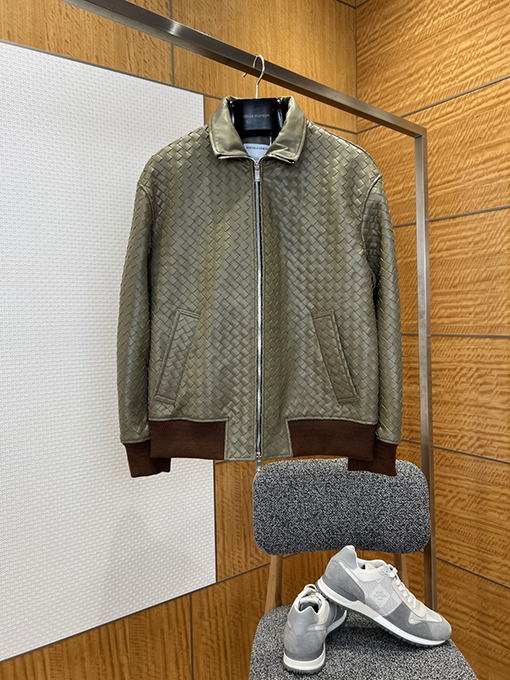 ボッテガヴェネタ 織りパッチワークレザージャケット