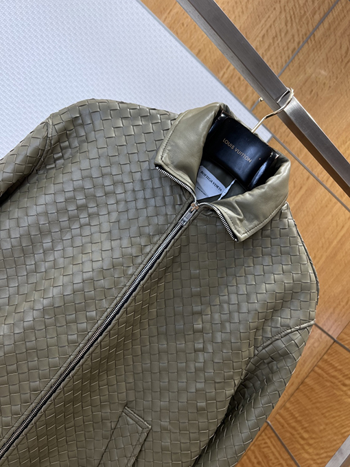 ボッテガヴェネタ 織りパッチワークレザージャケット