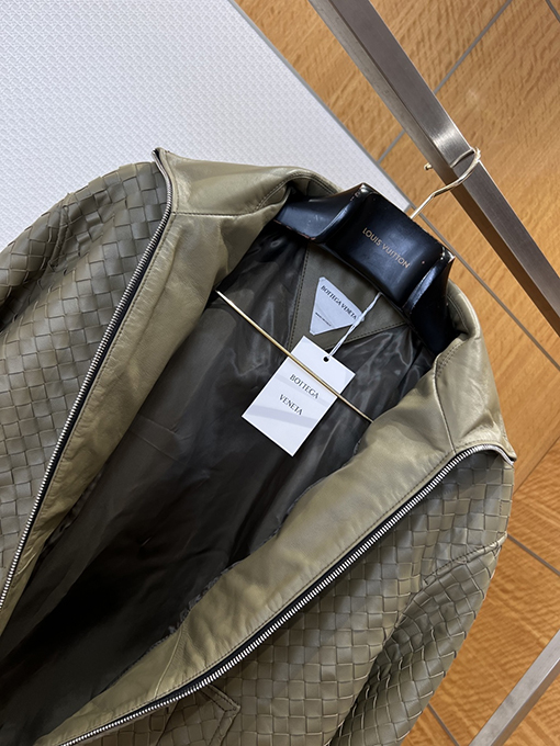 ボッテガヴェネタ 織りパッチワークレザージャケット