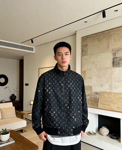 ルイヴィトンスーパーコピー カラフルな花柄の襟付きジャケット