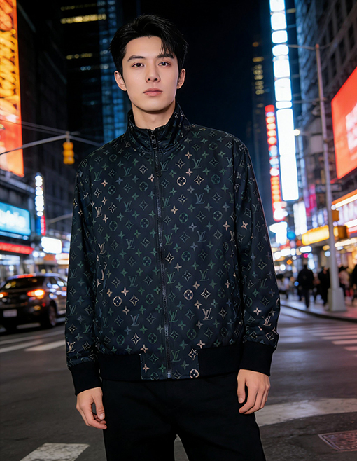 ルイヴィトンスーパーコピー カラフルな花柄の襟付きジャケット