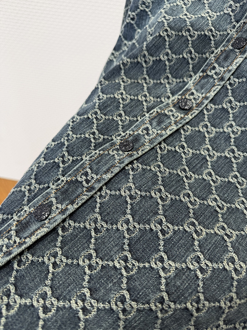 グッチブランドスーパーコピー 全面プリントのデニムジャケット