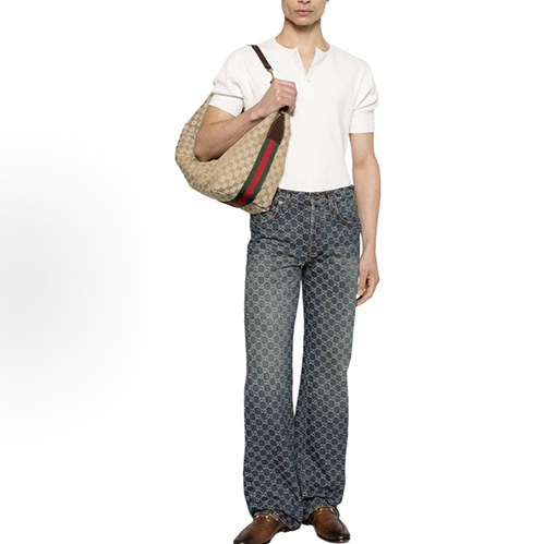 グッチ 全面プリントジーンズ