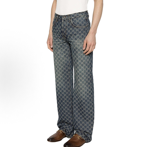 グッチ 全面プリントジーンズ