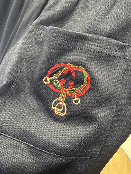 グッチコピー 刺繍りカラーブロックカジュアルパンツ