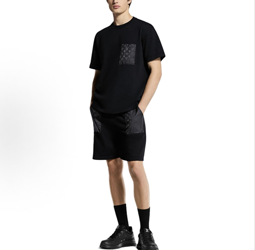 ルイヴィトン ポケット付きモノグラムパッチワーク半袖Tシャツ