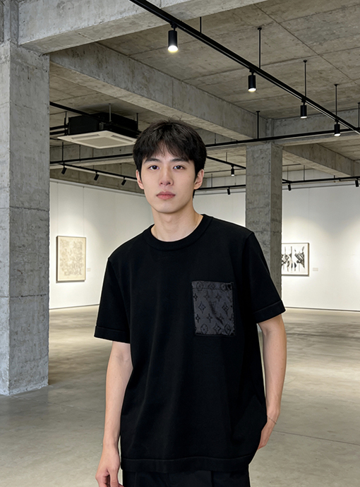 ルイヴィトン ポケット付きモノグラムパッチワーク半袖Tシャツ