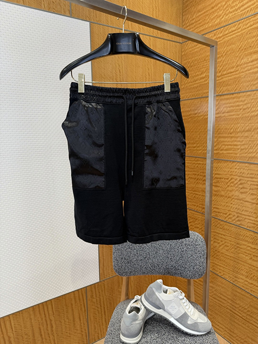 ルイヴィトンスーパーコピー ジャカードパッチワークのドローストリングショーツ