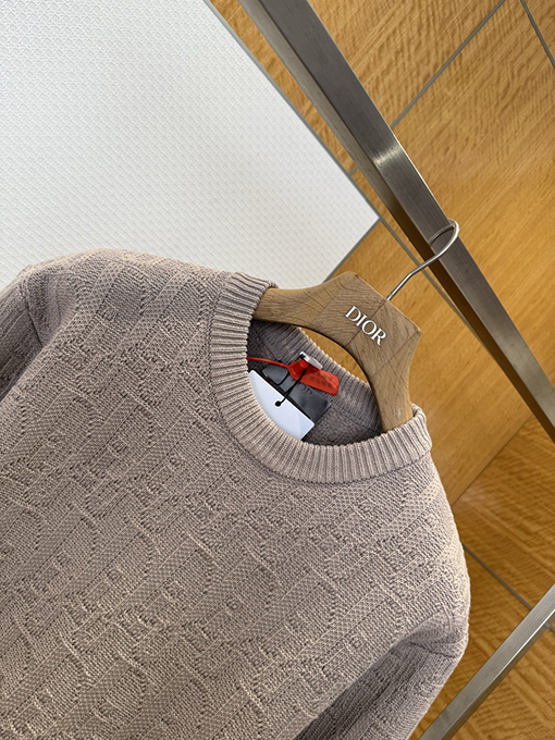 ディオール 全面ジャカード織りのクルーネックニットセーター