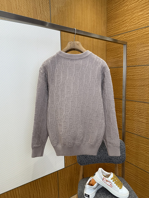 ディオール 全面ジャカード織りのクルーネックニットセーター