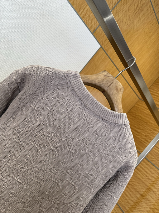 ディオール 全面ジャカード織りのクルーネックニットセーター