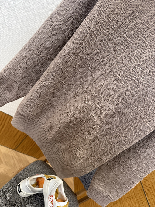 ディオール 全面ジャカード織りのクルーネックニットセーター