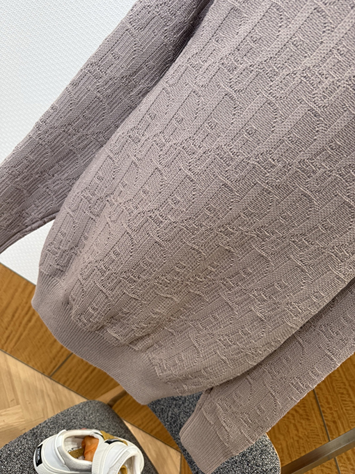 ディオール 全面ジャカード織りのクルーネックニットセーター