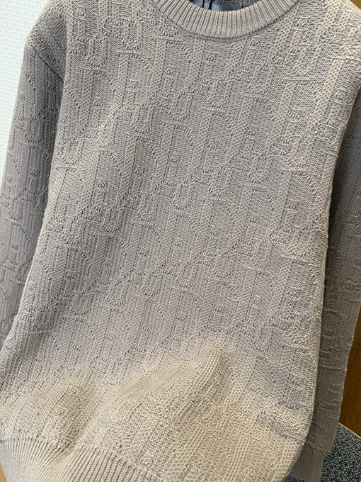 ディオール 全面ジャカード織りのクルーネックニットセーター