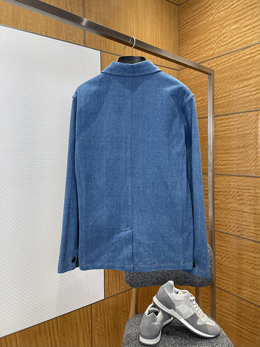 ルイヴィトンコピー デニムポケット付きレザーデニムスーツ