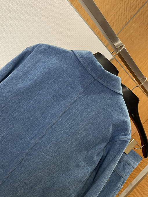 ルイヴィトンコピー デニムポケット付きレザーデニムスーツ