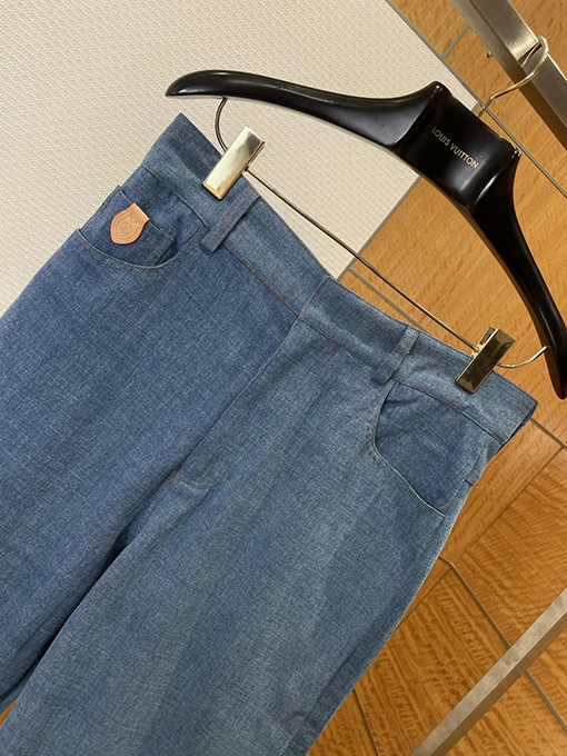 ルイヴィトンコピー デニムポケット付きレザーデニムスーツ