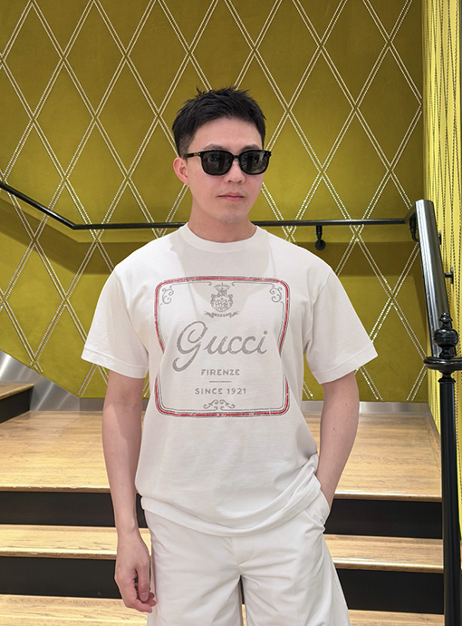 グッチ 午年アーリースプリングリゾートコレクションクルーネックプリント半袖Tシャツ