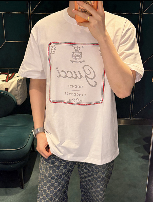 グッチ 午年アーリースプリングリゾートコレクションクルーネックプリント半袖Tシャツ