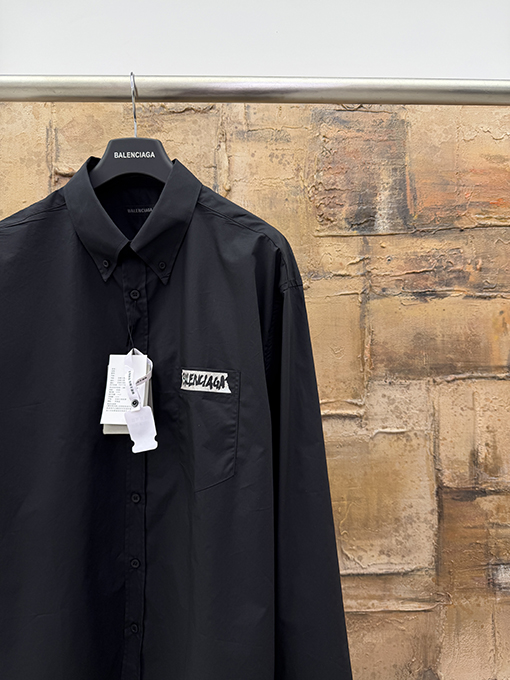 バレンシアガ BALENCIAGA クラシックなテープ付き長袖シャツ