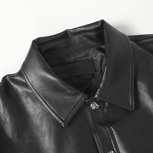 クロムハーツコピー 大きな刺繍りの袖がなクラシックなレザージャケット