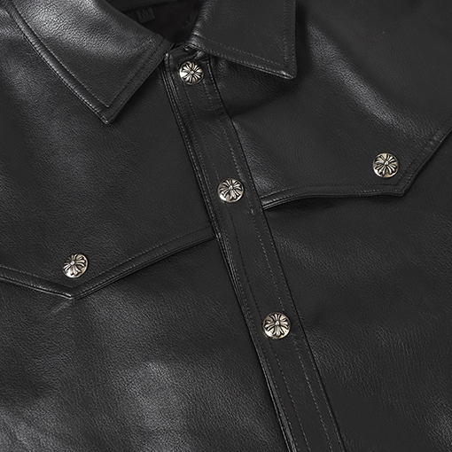 クロムハーツコピー 大きな刺繍りの袖がなクラシックなレザージャケット