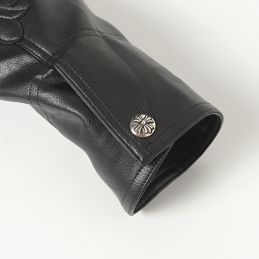 クロムハーツコピー 大きな刺繍りの袖がなクラシックなレザージャケット