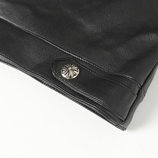 クロムハーツコピー 大きな刺繍りの袖がなクラシックなレザージャケット