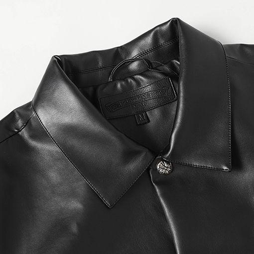 クロムハーツ スナップボタン付きメタルクロスレザージャケット