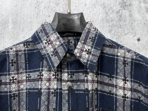 クロムハーツスーパーコピー クラシックなペイズリー柄のクロスプリントジャカード長袖カジュアルシャツ