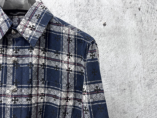 クロムハーツスーパーコピー クラシックなペイズリー柄のクロスプリントジャカード長袖カジュアルシャツ