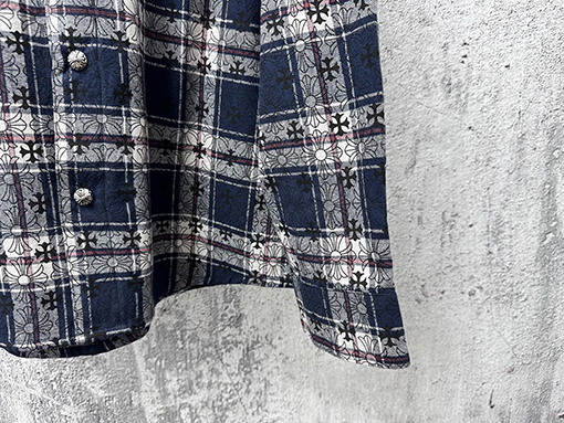 クロムハーツスーパーコピー クラシックなペイズリー柄のクロスプリントジャカード長袖カジュアルシャツ