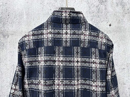 クロムハーツスーパーコピー クラシックなペイズリー柄のクロスプリントジャカード長袖カジュアルシャツ