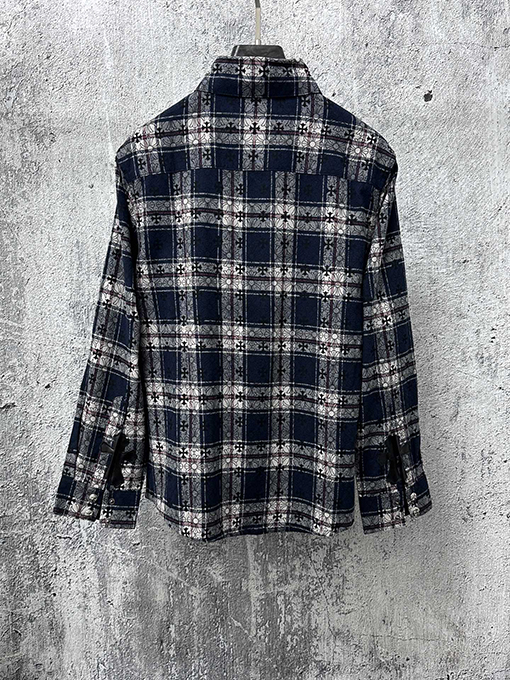 クロムハーツスーパーコピー クラシックなペイズリー柄のクロスプリントジャカード長袖カジュアルシャツ