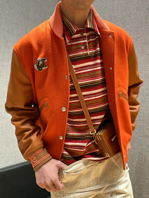 ディオール 装飾ポケット付きスタンドカラーベースボールジャージ