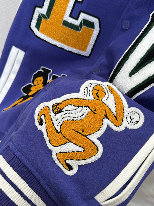 ルイヴィトンブランドコピー スタイリッシュな漫画パッチワークベースボールジャケット