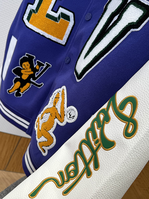 ルイヴィトンブランドコピー スタイリッシュな漫画パッチワークベースボールジャケット