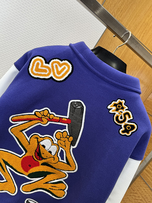 ルイヴィトンブランドコピー スタイリッシュな漫画パッチワークベースボールジャケット