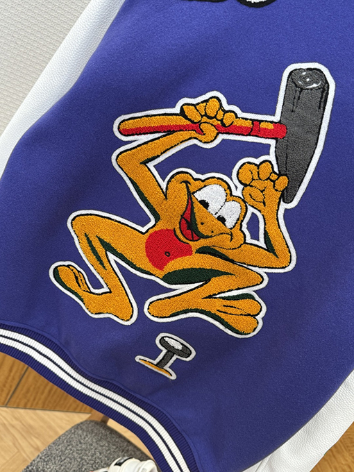 ルイヴィトンブランドコピー スタイリッシュな漫画パッチワークベースボールジャケット