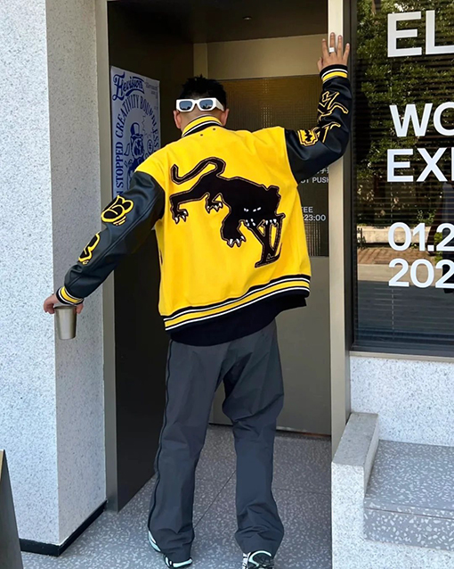 ルイヴィトン カラーブロックの文字パッチワークベースボールジャージ