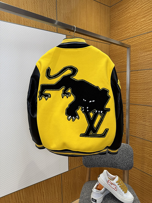 ルイヴィトン カラーブロックの文字パッチワークベースボールジャージ