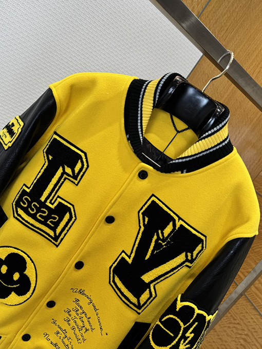 ルイヴィトン カラーブロックの文字パッチワークベースボールジャージ